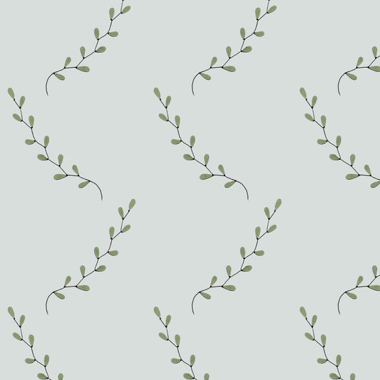 Emerging Sprig Blue Haze Linen