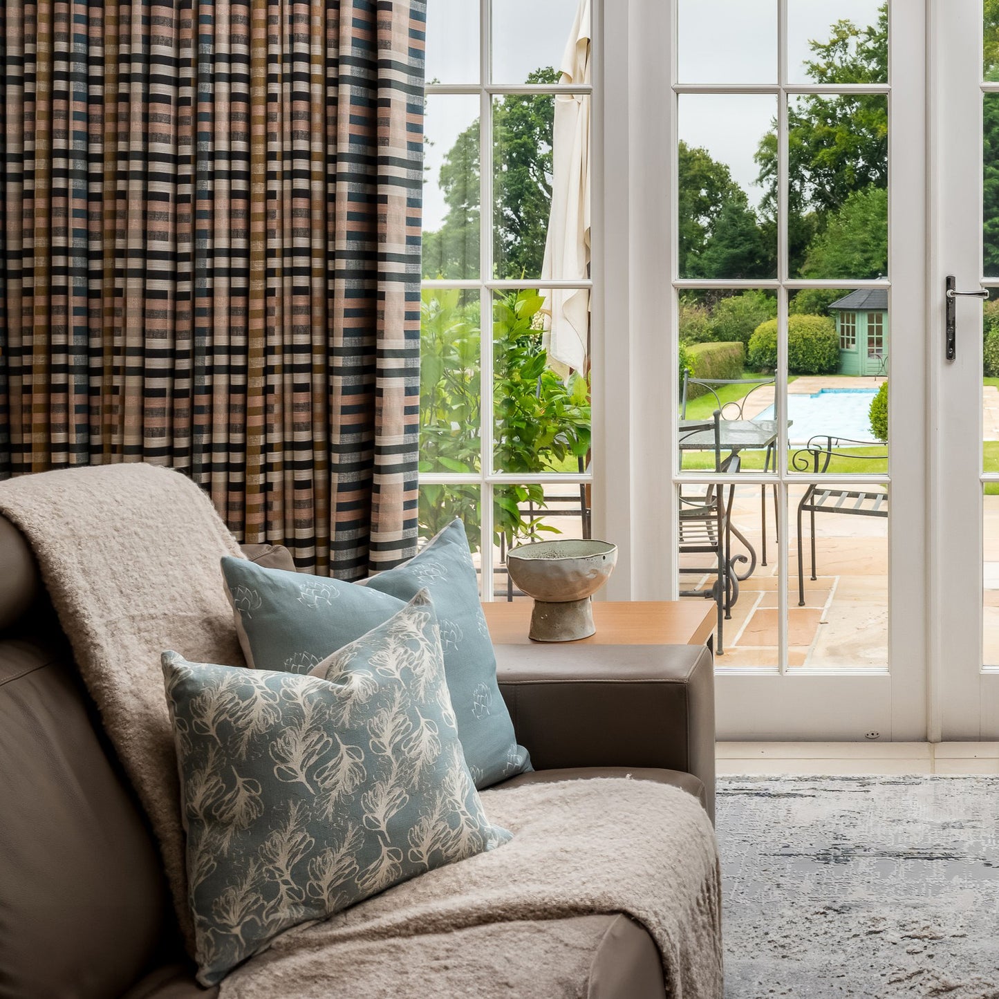 Plume Mix Teal Small Cushion