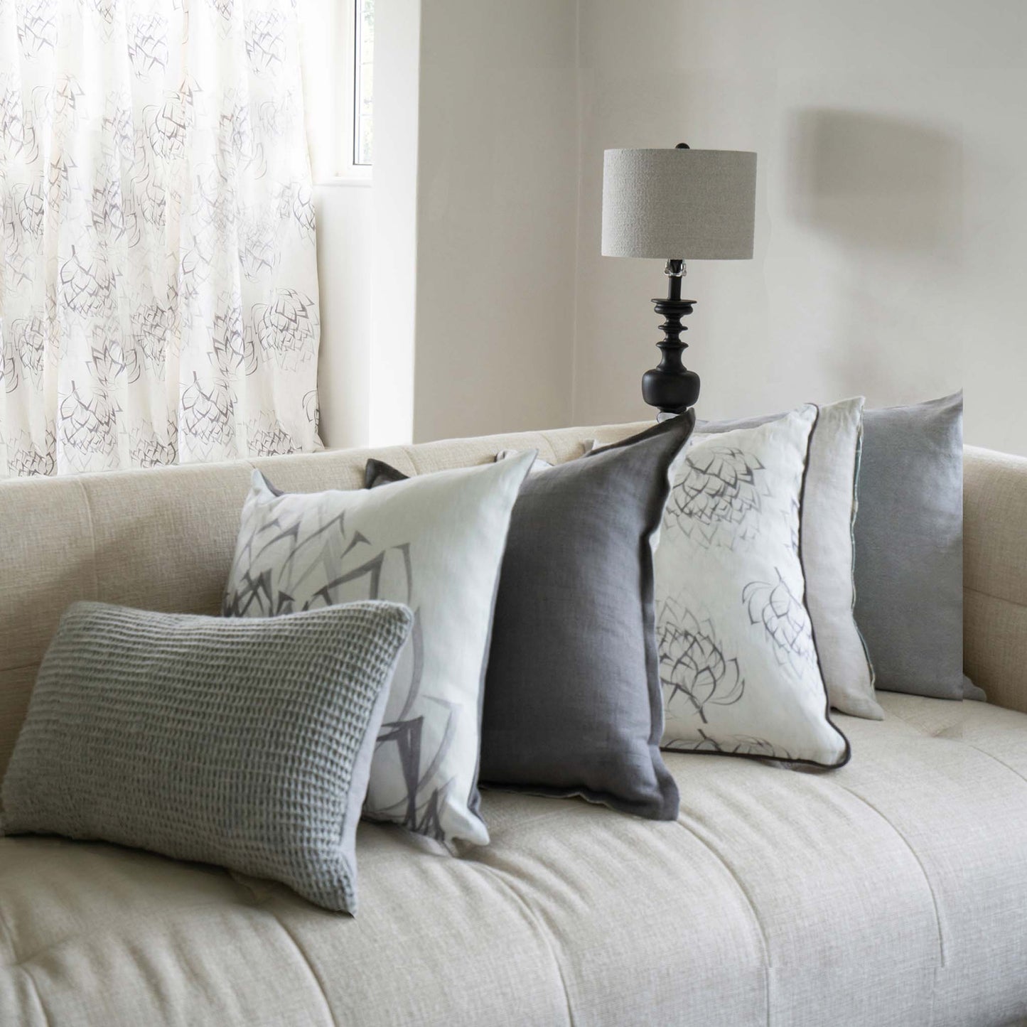 Artichoke Flourish Crop Heather Cushion