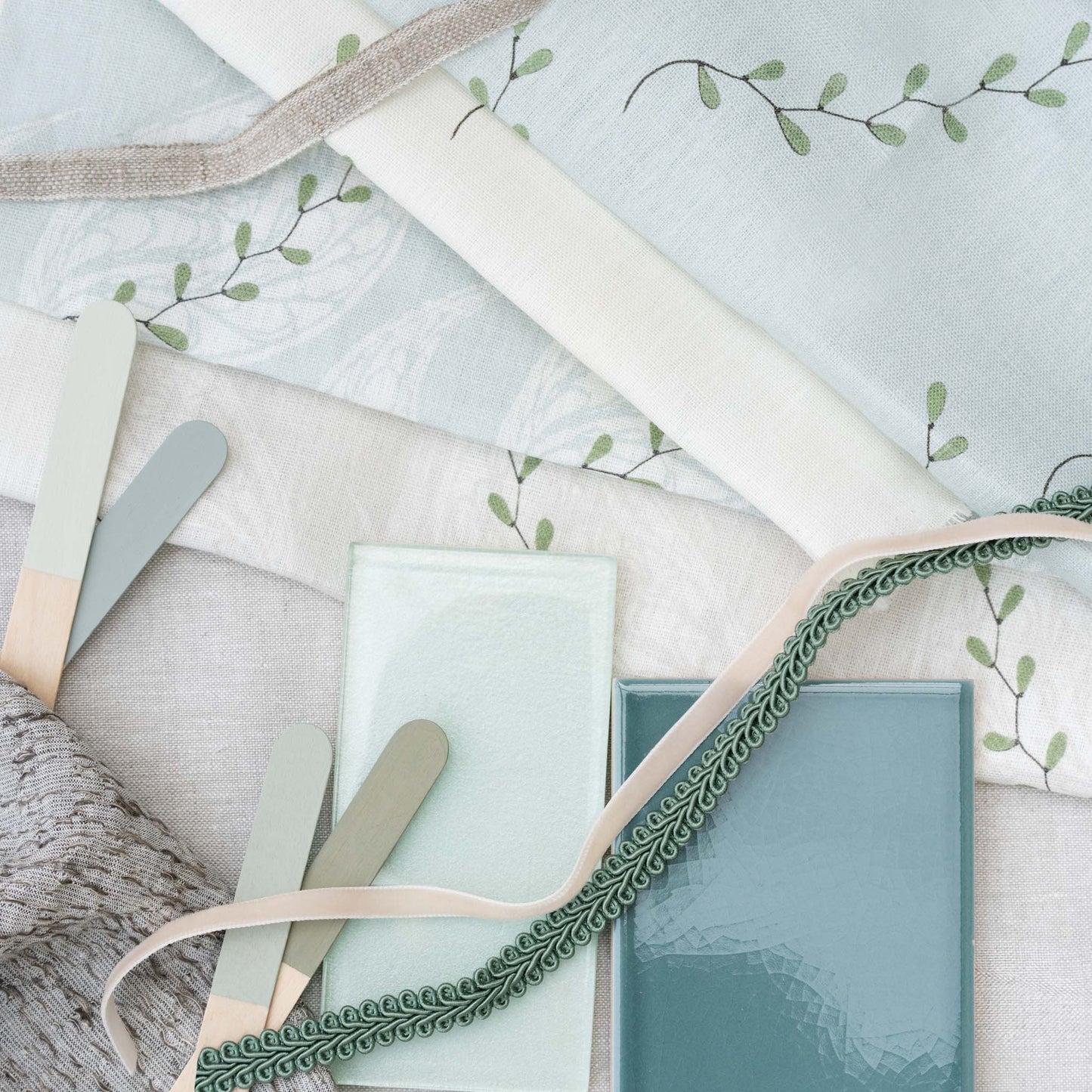 Emerging Leaf Blue Haze Linen