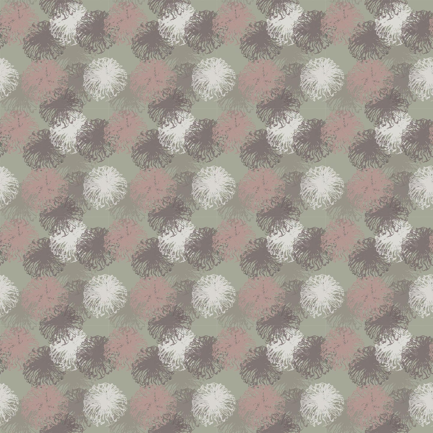 Sea Anenomes Seaweed/Blush Linen