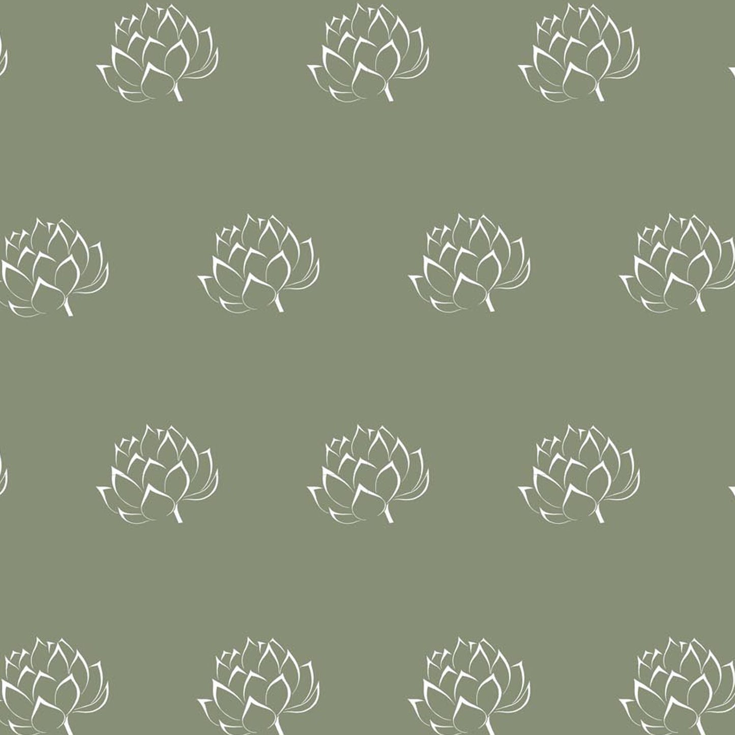Artichoke Classic Botanical Green Linen