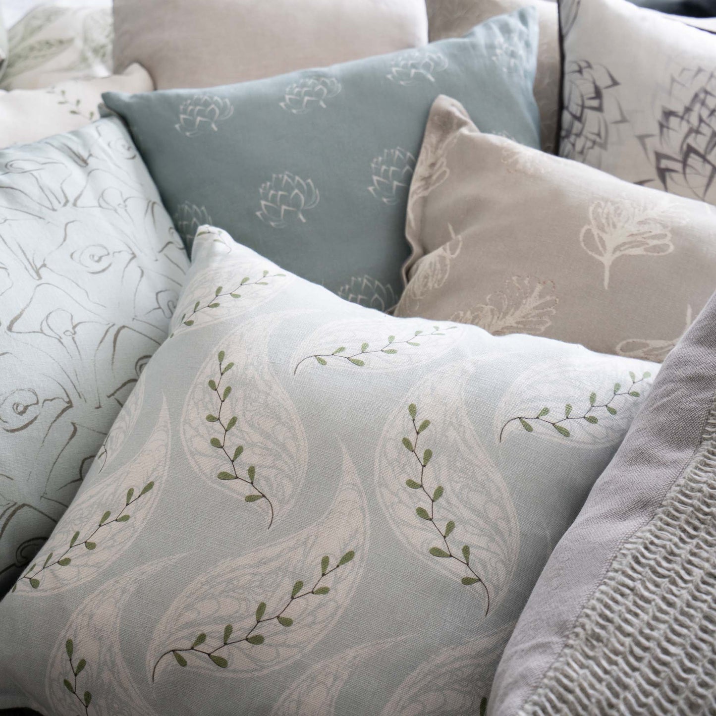 Emerging Leaf Blue Haze Cushion