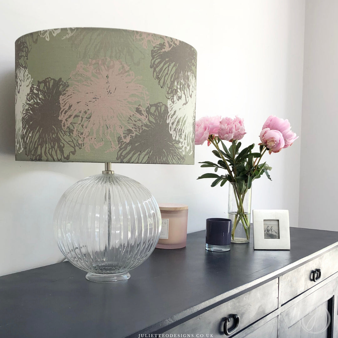 Sea Anenomes lampshade on sideboard